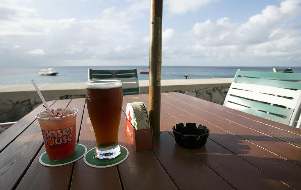 Rum punch and Ironshore bock