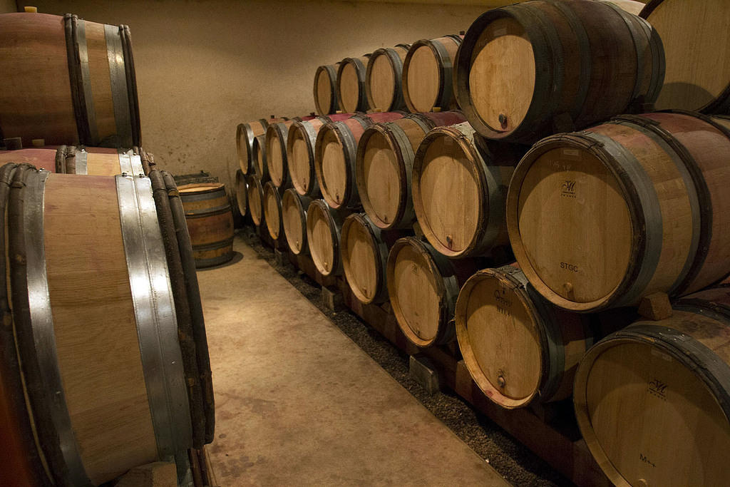 Aging wine