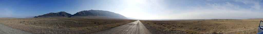 Panorama of the desert area near Charyn Canyon