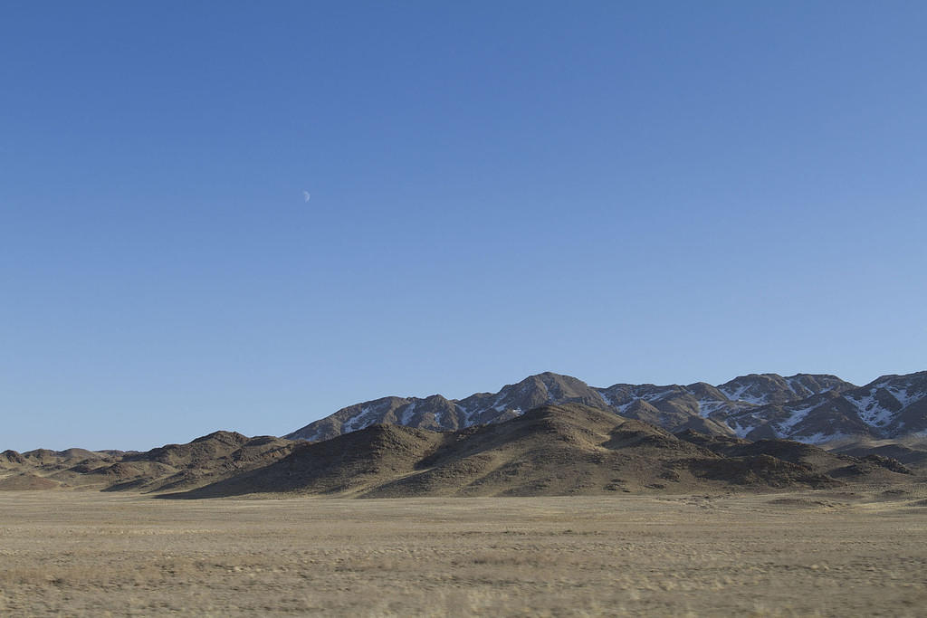 Moon over mountains