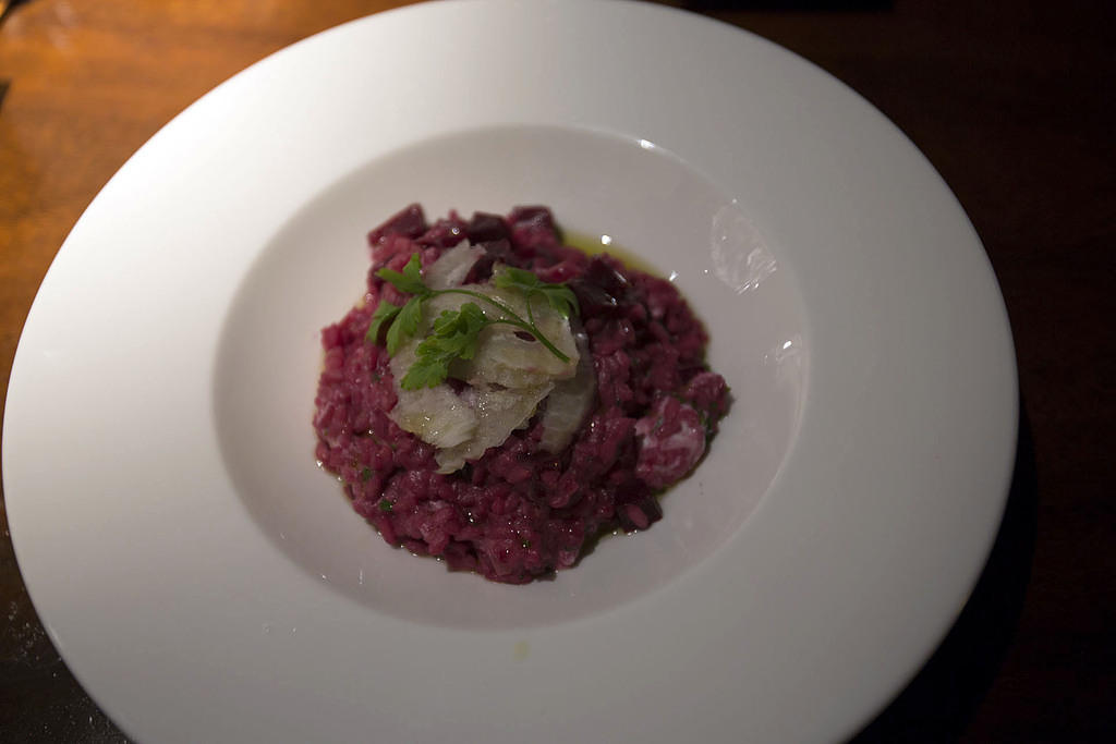 Beet risotto