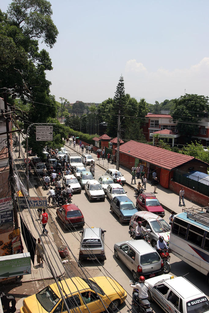 Light traffic in Thamel.