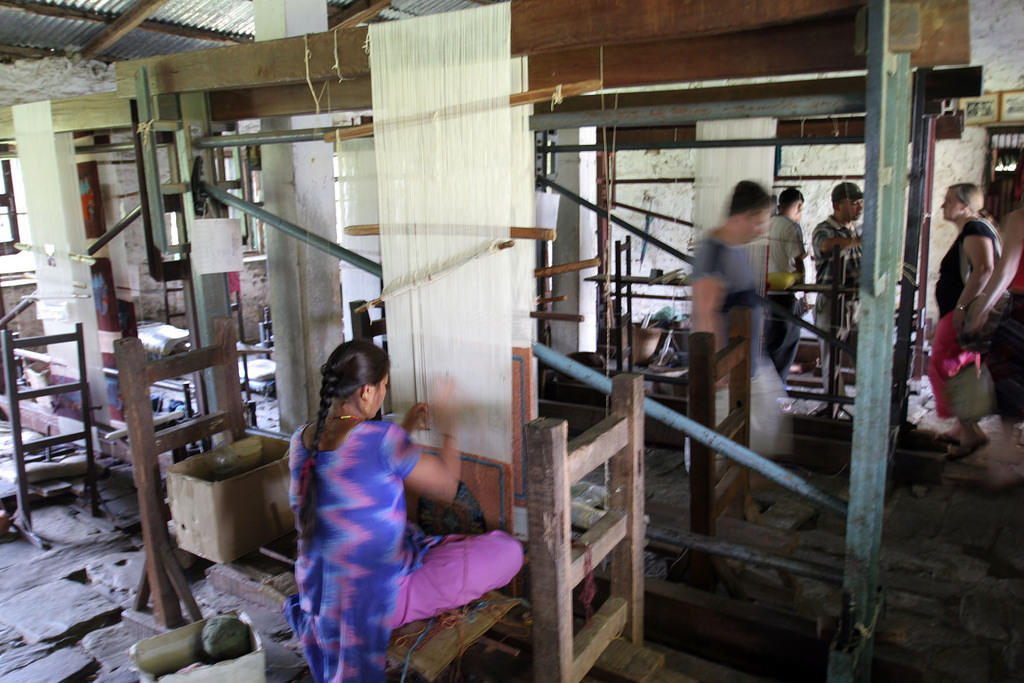 Tibetan rug weaving.