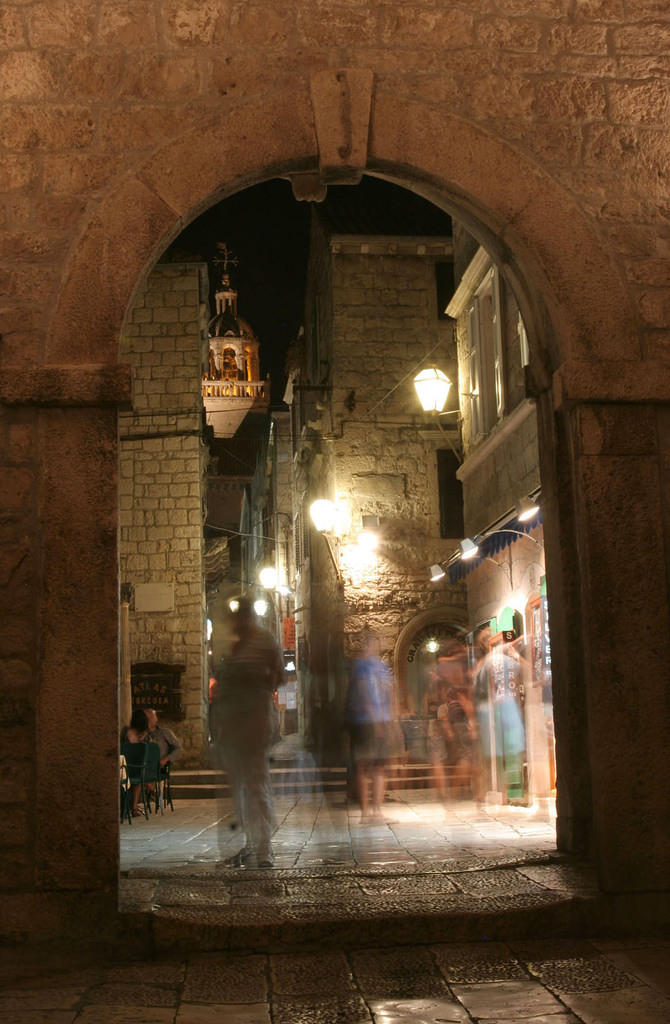 Ghosts in Korcula at the main gate