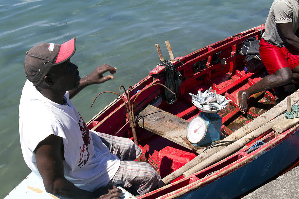 Selling fish in the Carenage