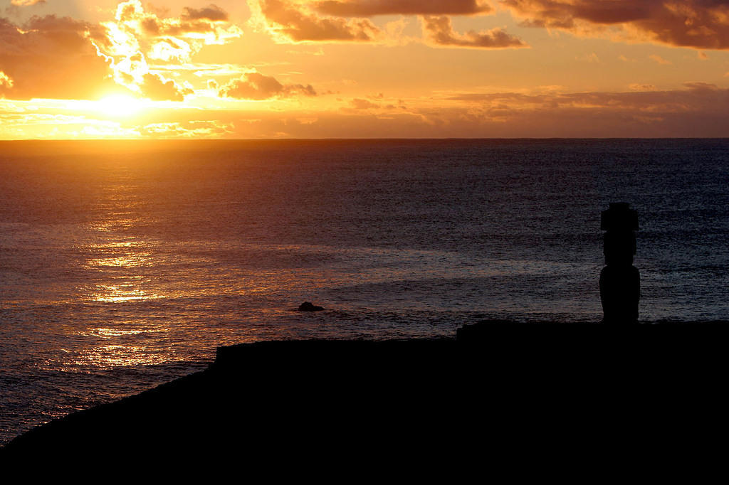 Sunset at Tahai, featuring Ko Te Riku