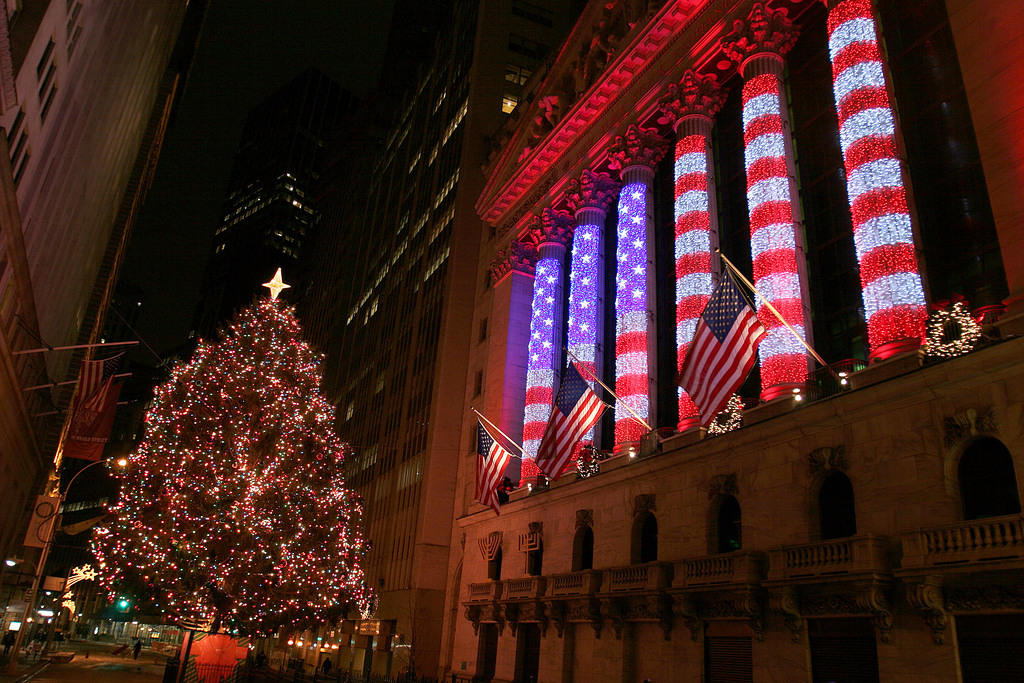 New York Stock Exchange at Christmas 2008