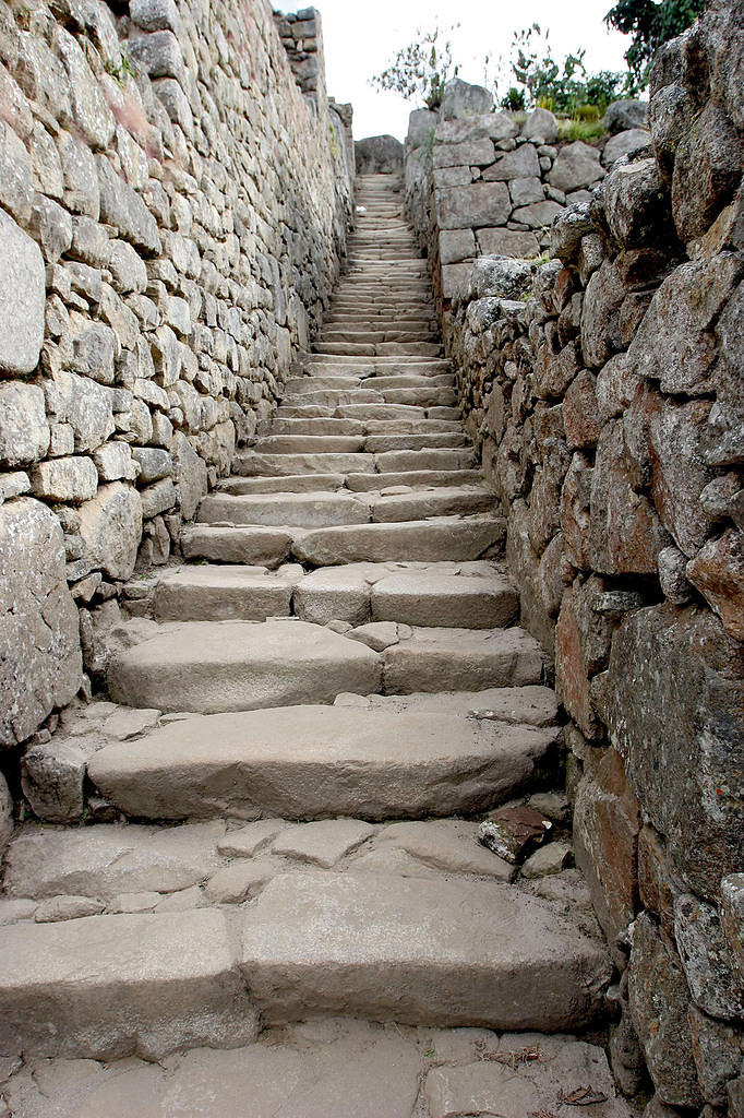 Stairs (the brick on the lower right I accidentally broke off the wall when I walked by)
