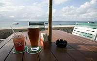 Rum punch and Ironshore bock