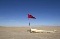 Boat in Chott el Jerid, the Salt Lake