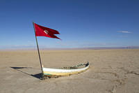 Boat in Chott el Jerid, the Salt Lake