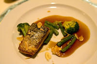 Crispy salmon with miso