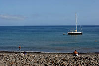 Black sand beach near Funchal harbor