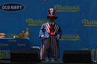 Uncle Sam watches carefully as the crowd disperses